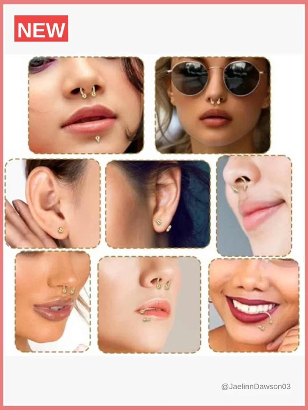 64 PCS Lip Barbell Rings Labret Medusa Snake Bite Earring Helix Daith Tragus
